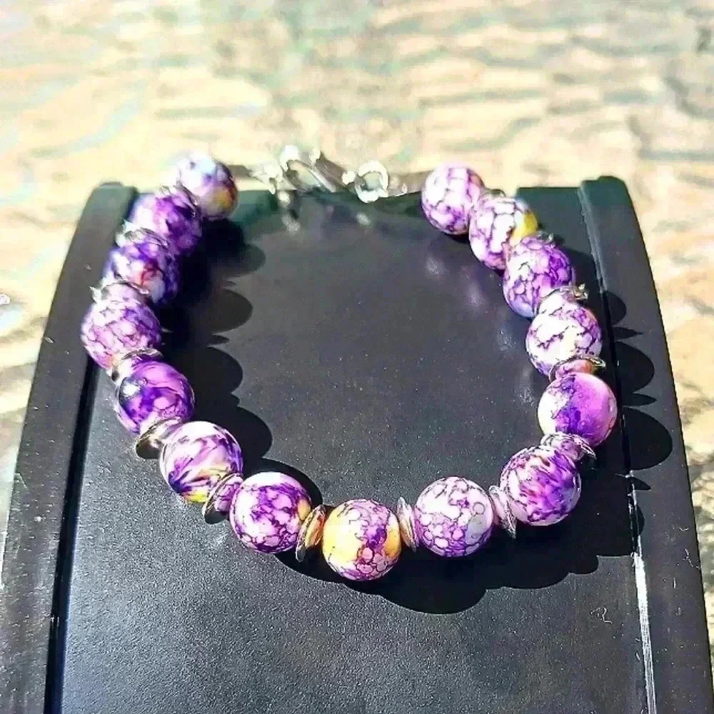 Purple beaded bracelet